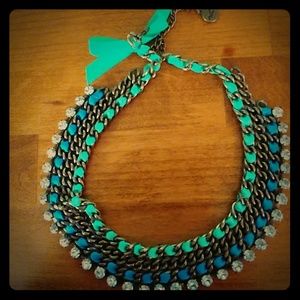 Hollister Green and blue bib necklace